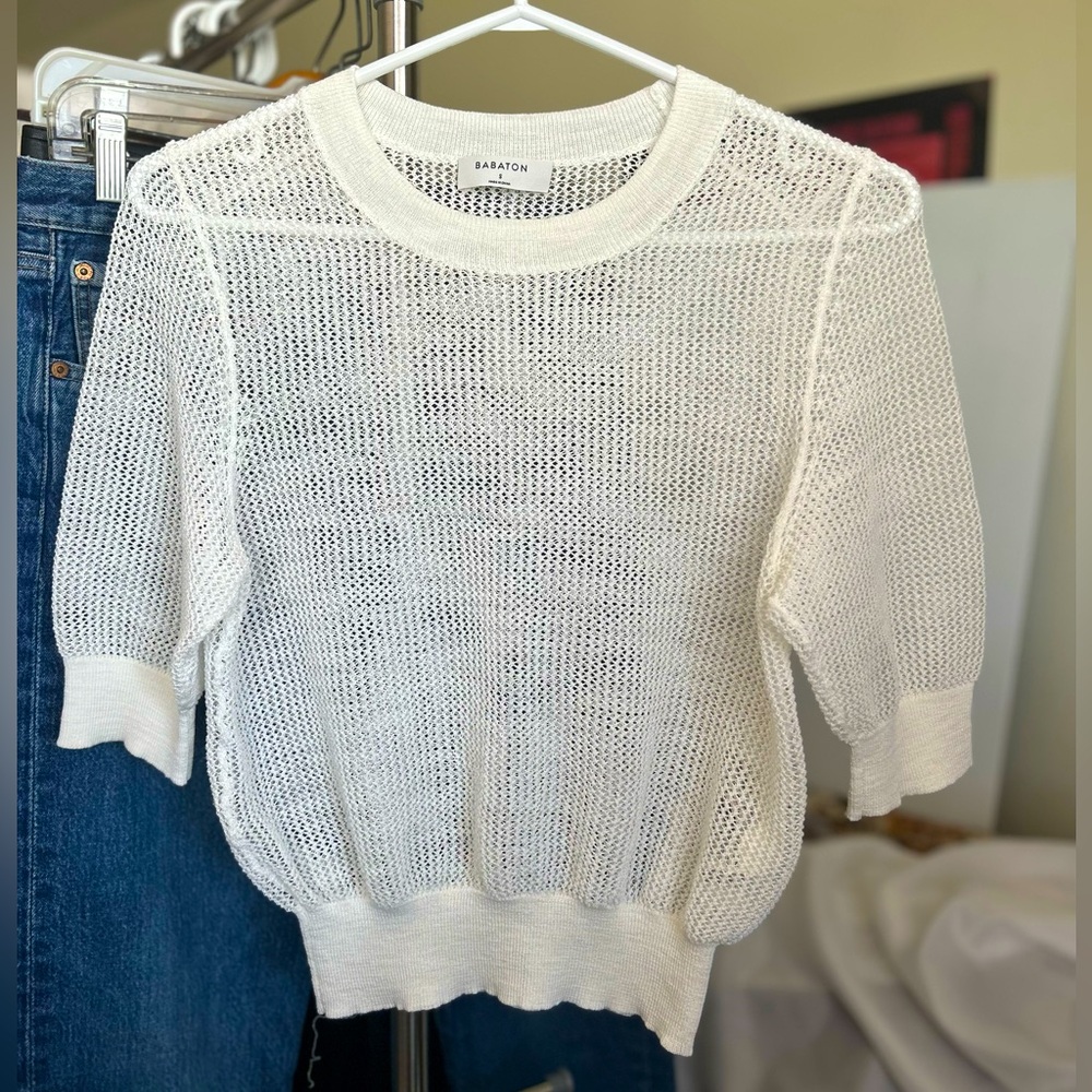 Aritzia Babaton Lucida Mesh Knitted Sweater